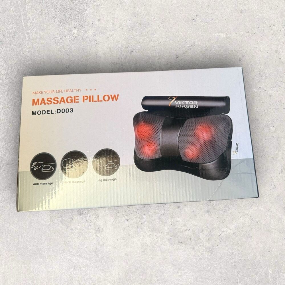 VIKTOR JURGEN Neck Massage Pillow Shiatsu Deep Kneading Shoulder Back and Foot